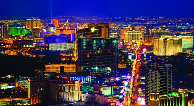 Woman overlooking Las Vegas in the summer