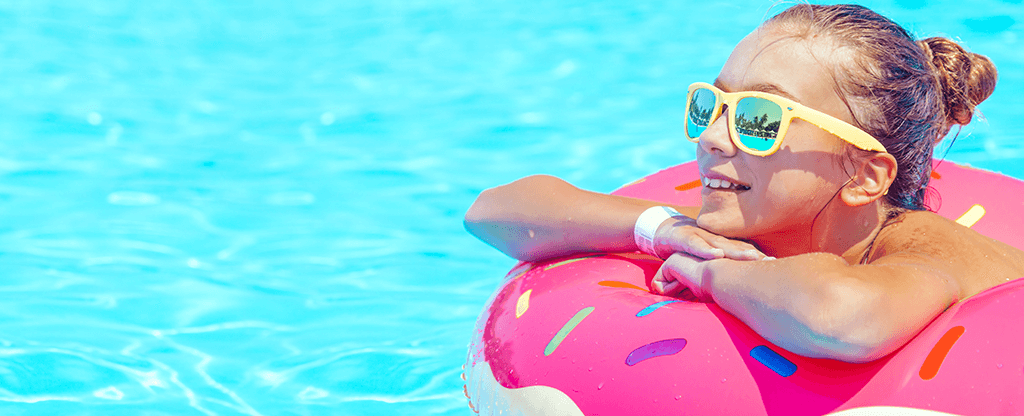 Young girl enjoying a Las Vegas resort pool