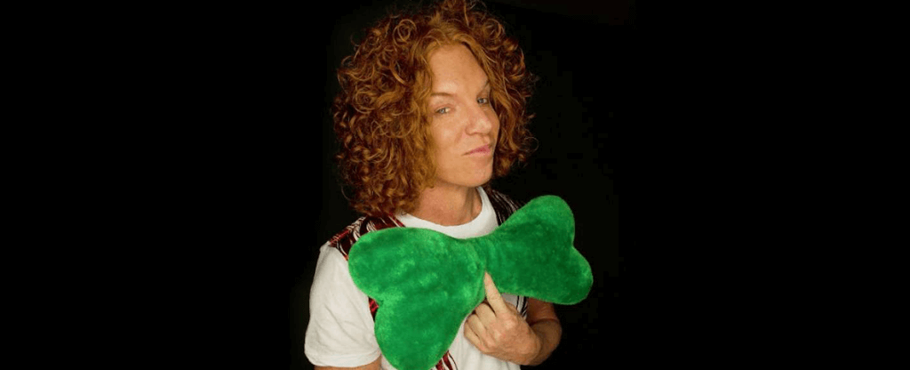 Carrot Top Posing with Stuffed Bow Tie