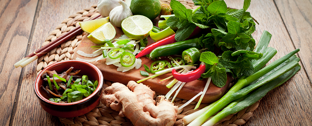 A plate of Thai vegetables.