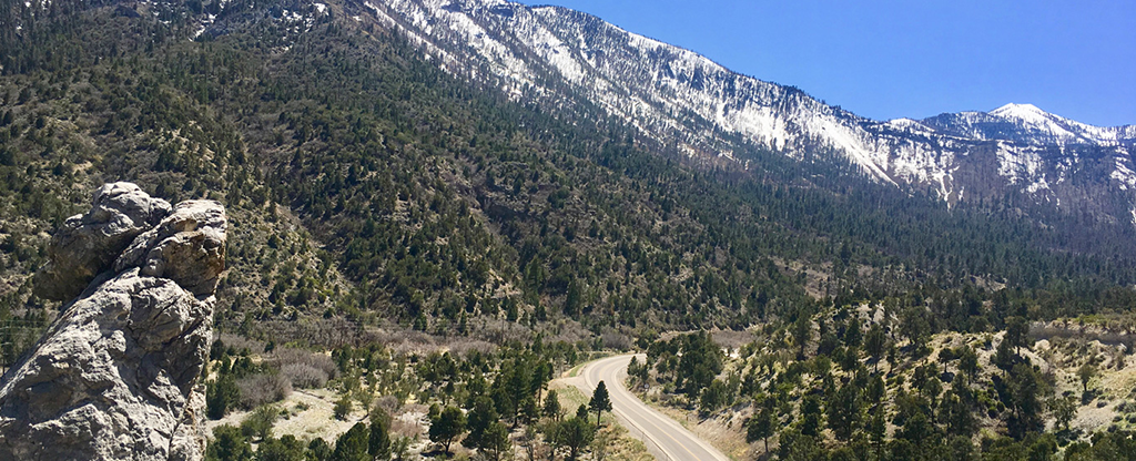 An aerial view of Mount Charleston in Nevada.