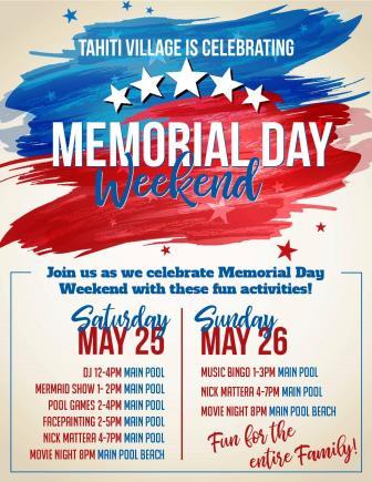 Tahiti Village Las Vegas Memorial Day Activities Tahiti Village