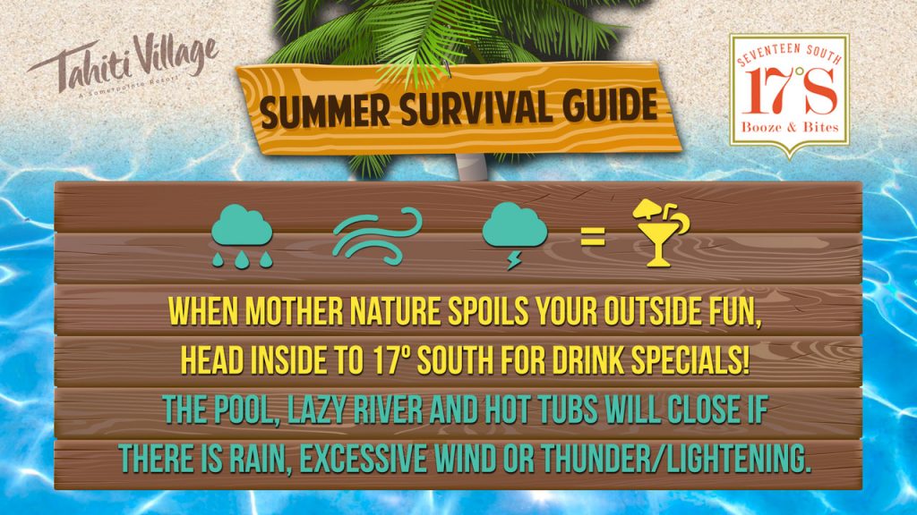 Tahiti Village Las Vegas Summer Survival Guide rainy day drink specials 17 South