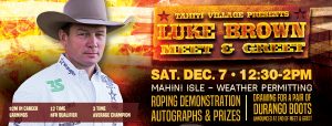 Wrangler National Finals Rodeo star Luke Brown returns to Tahiti Village Resort & Spa in Las Vegas