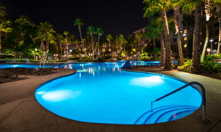 pool at night in las vegas