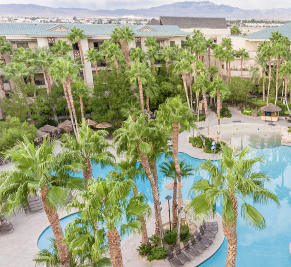 Tahiti Village Pool Arial View